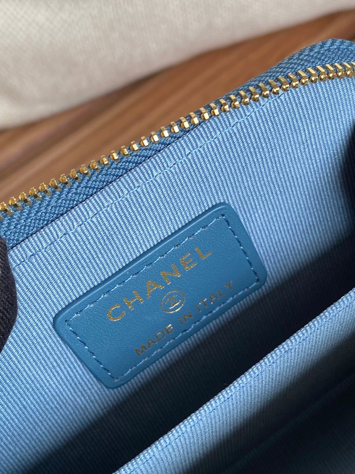 CC 22A Zippy Coin Purse Blue Caviar GHW 223908