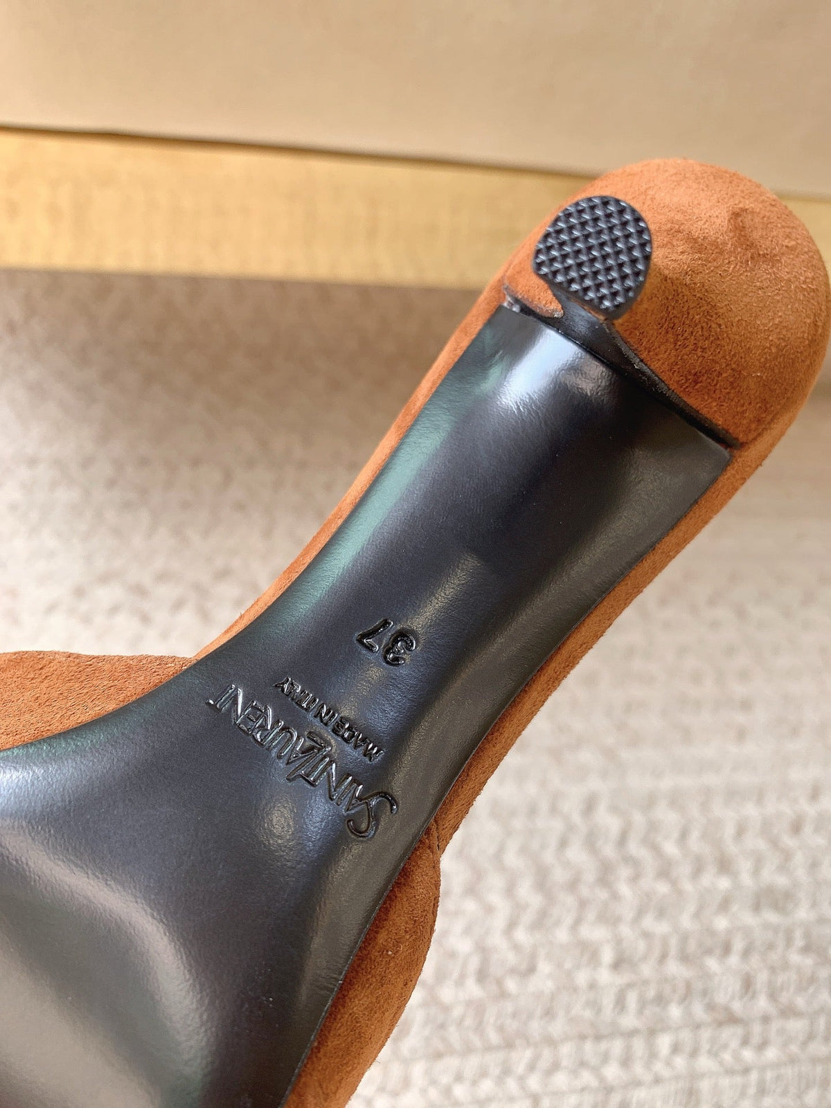 YSL Babylone Mules 6cm Coffee Brown Suede