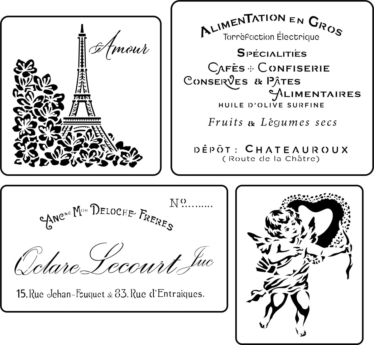 Valentine's French Mini Pack B | JRV Stencils