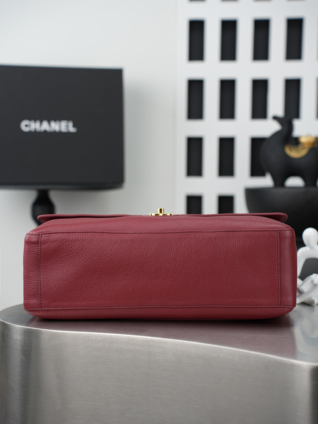 CC 26s Maxi Flap Bag 39cm Burugndy Calfskin GHW