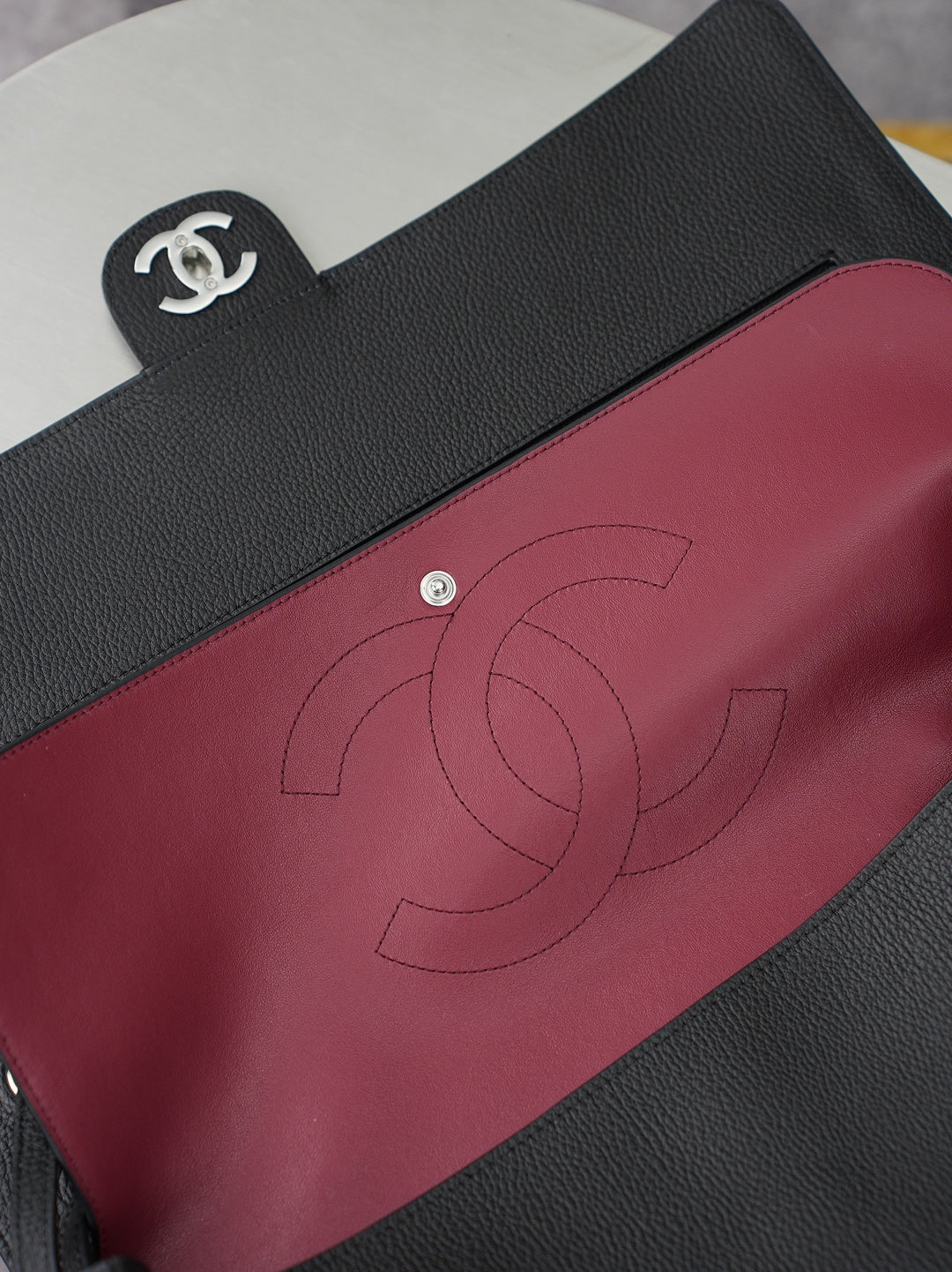 CC 26s Maxi Flap Bag 39cm Black Calfskin SHW