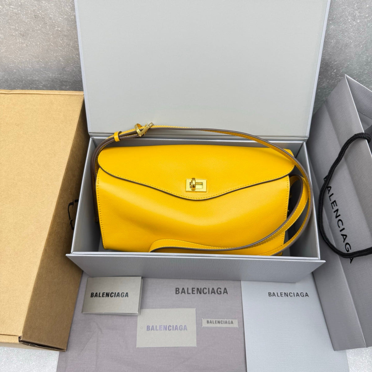 Balenciaga Le 7 Shoulder Bag Yellow Calfksin