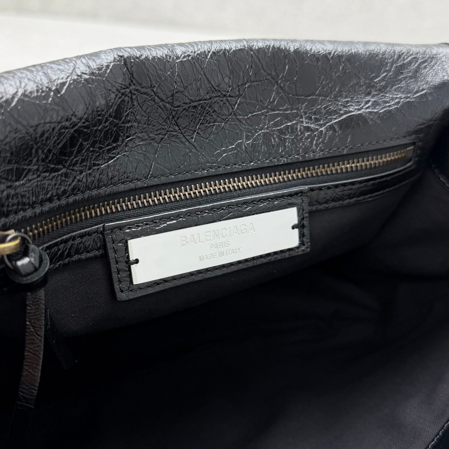 Balenciaga Le City Small Flap Messenger Bag Black Oil Wax Leather
