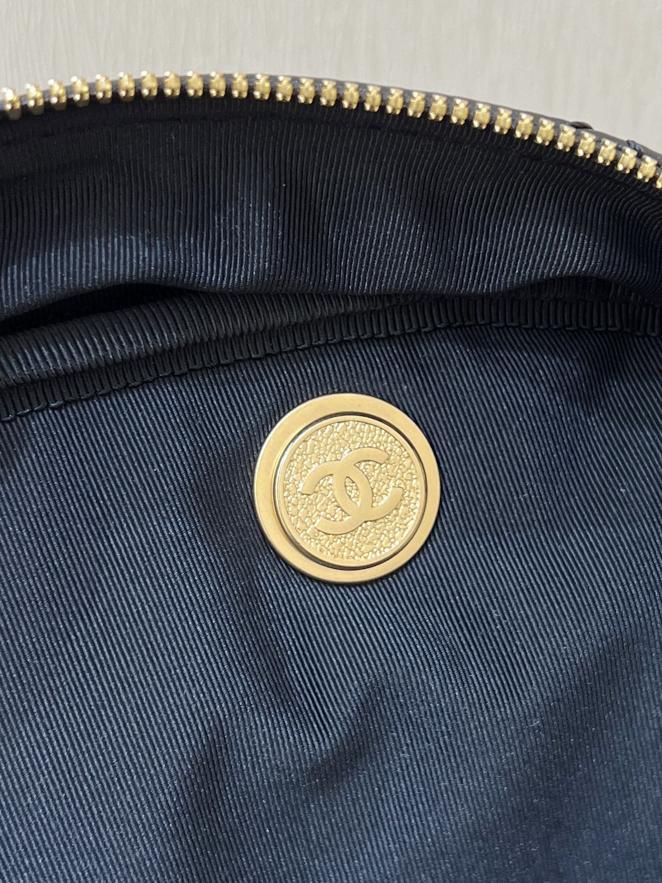 CC 24A Bowling Bag 44cm Black Wrinkled Calfskin GHW