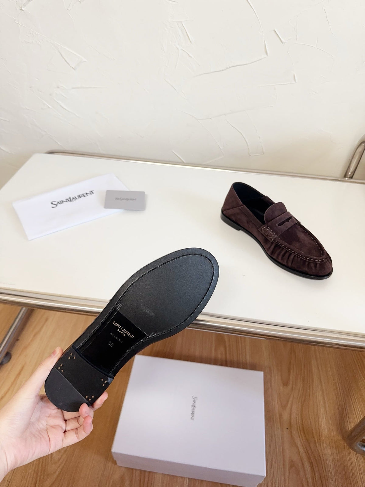 YSL Le Loafer Supple Coffee Suede