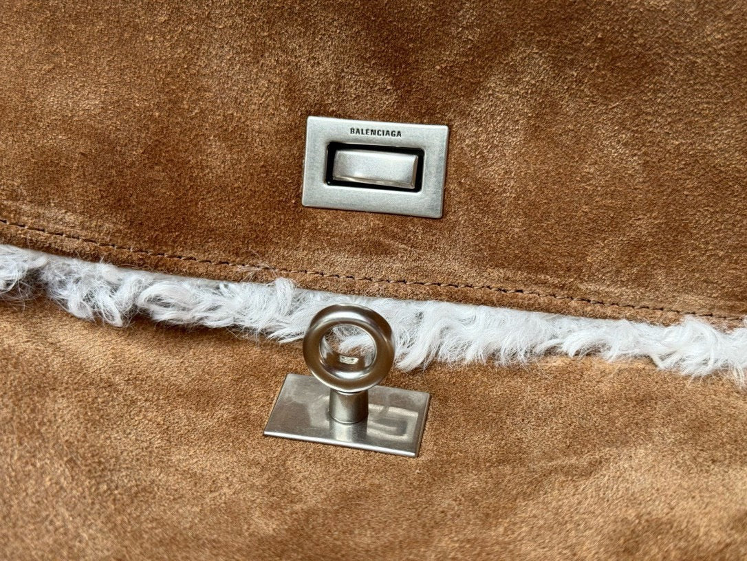 Balenciaga Small Rodeo Bag 40 Brown Suede Sliver Hardware