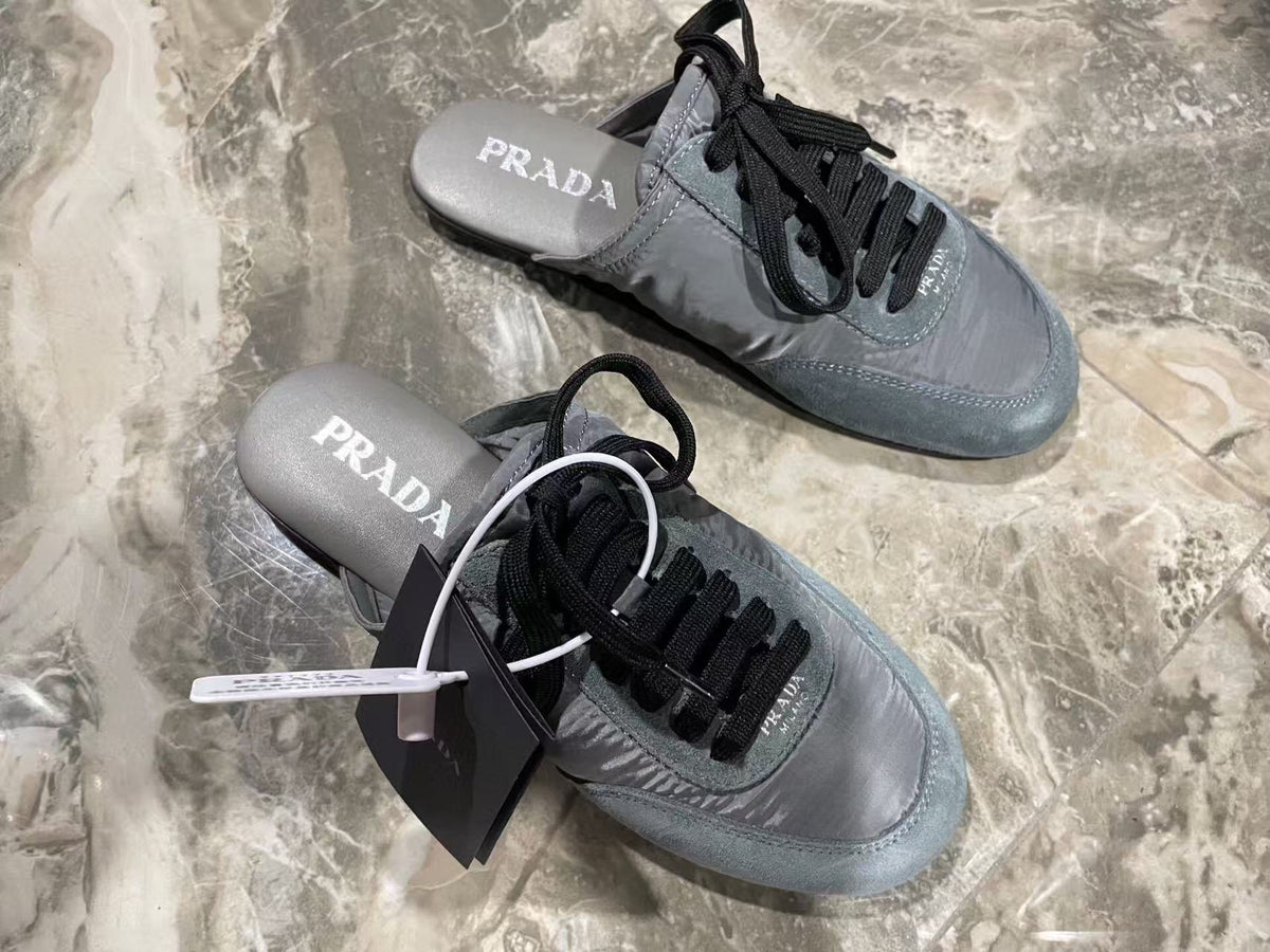 PRA 26S Mule Sneaker Grey Suede Canvas