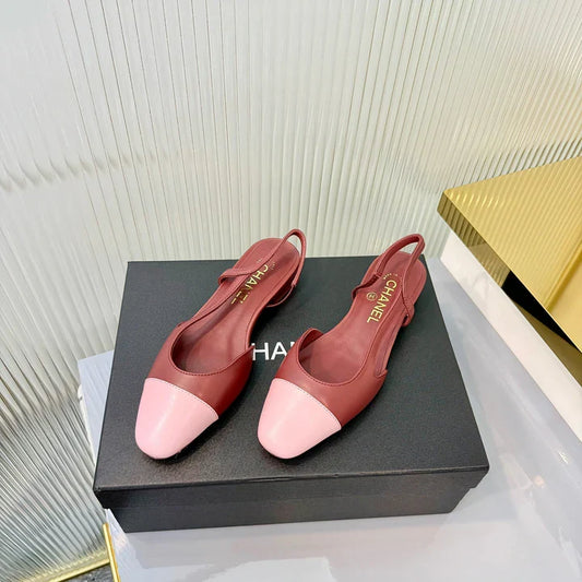 CC 26 Slingback Flat Red Pink Lambskin 714025