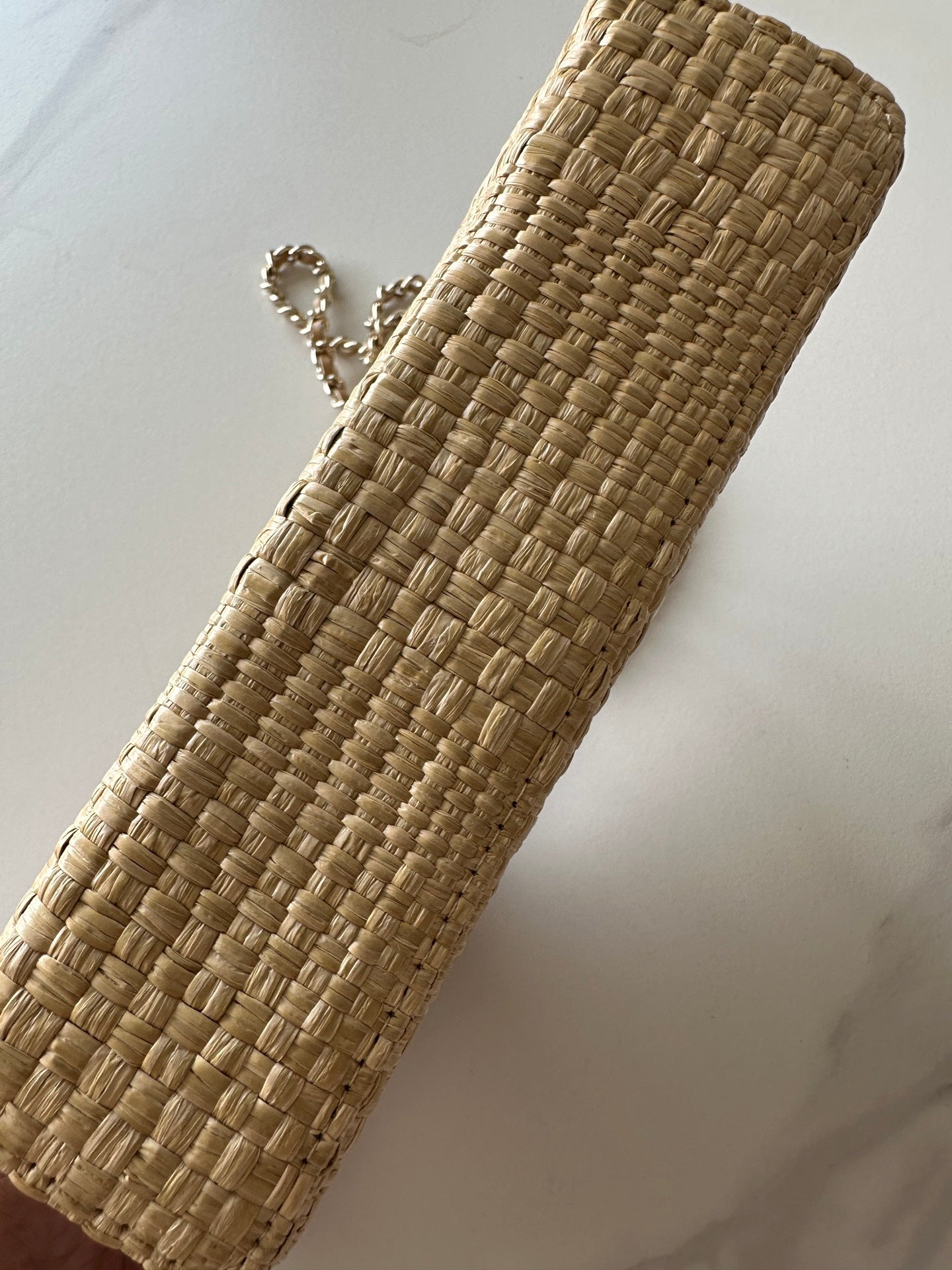 CC Vanity With Chain 17cm Beige Woven Raffia & Lambskin 292222