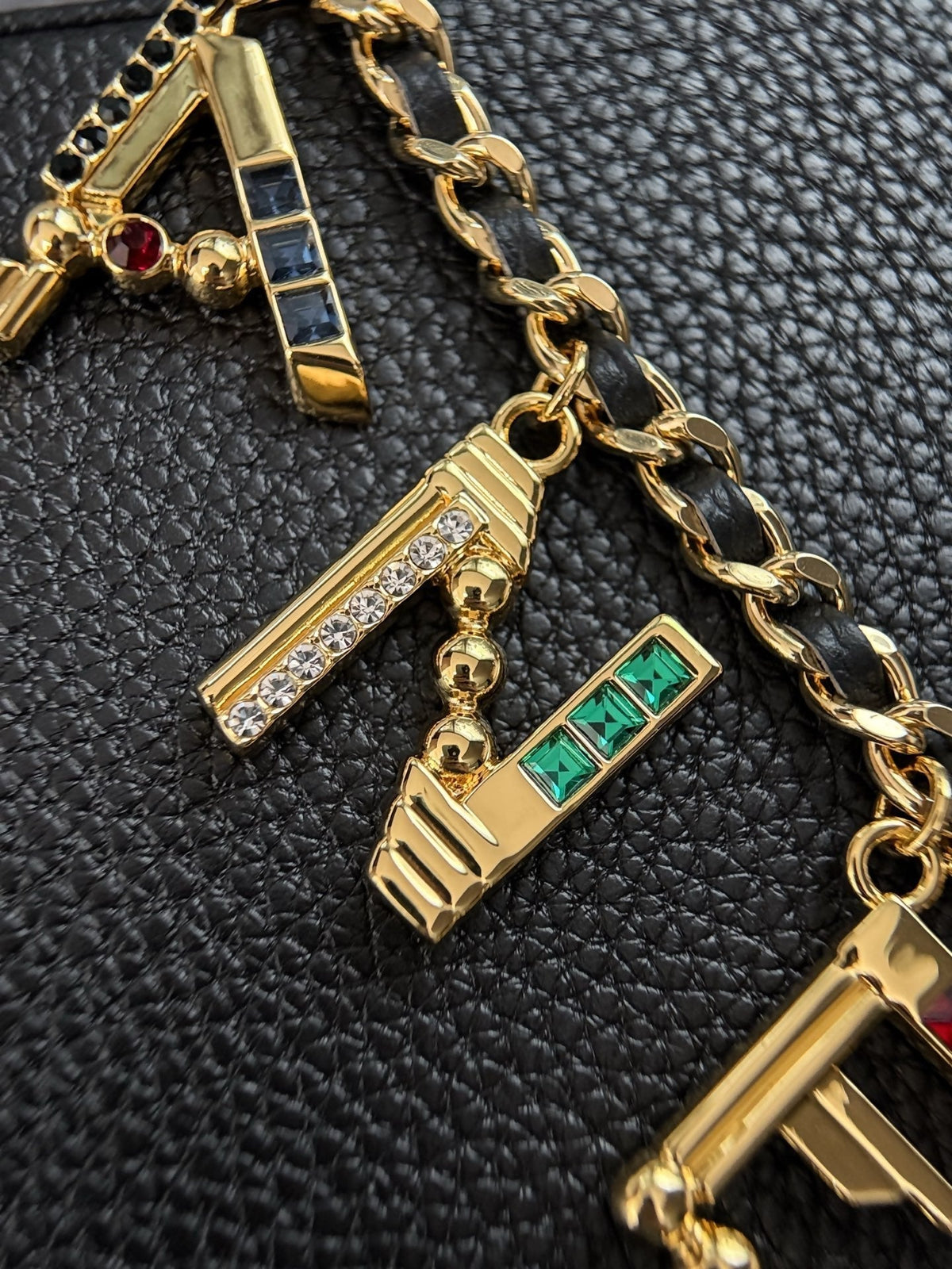CC 26s Métiers d'Art Small Flap Bag 22 Black Grained Leather & Enamel Charms