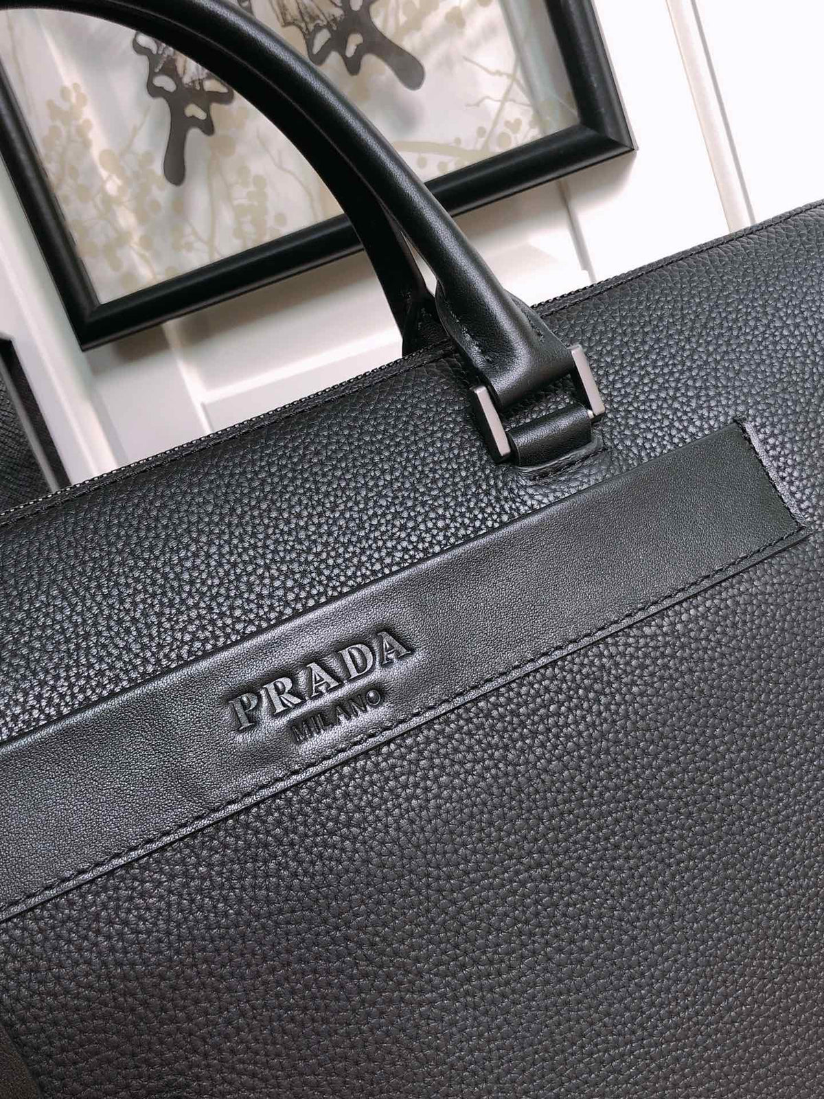 BRIEFCASE 40 IN BLACK GRAINED CALFSKIN