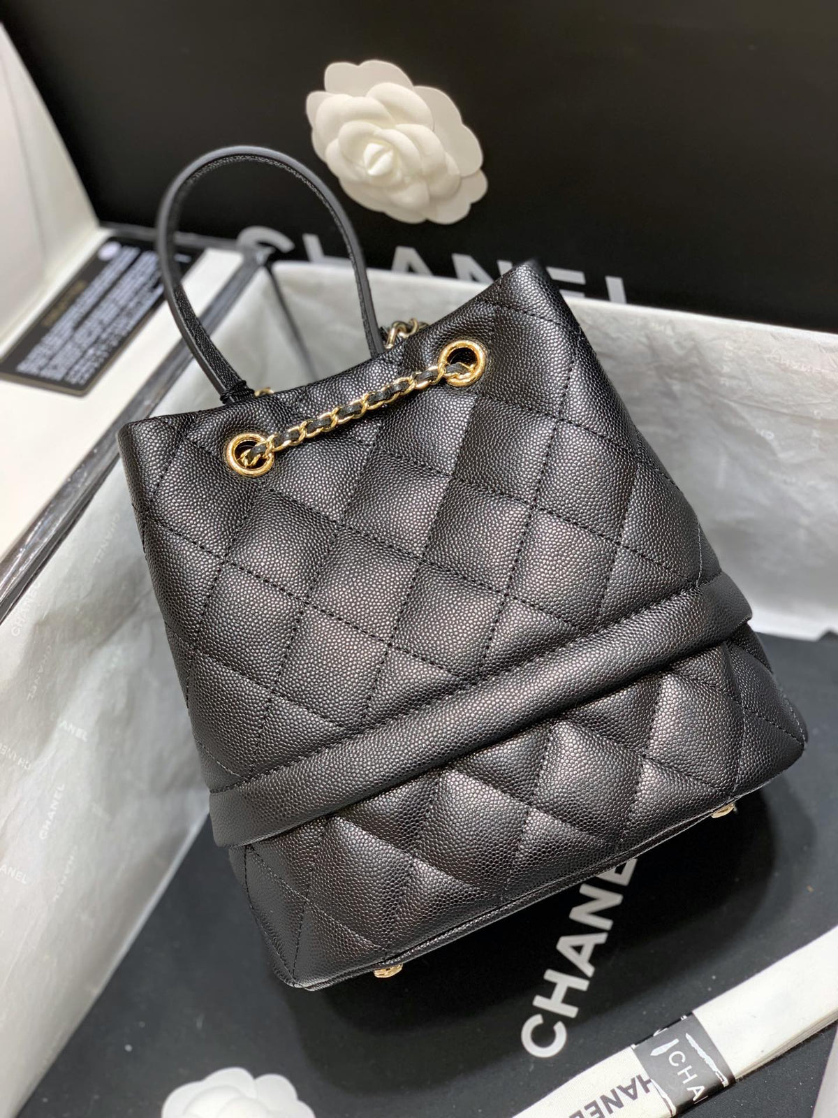 CC Matelasse Shoulder Bag Black Caviar GHW