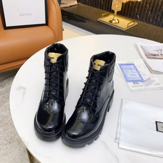 GG ankle boots black patent leather 397791