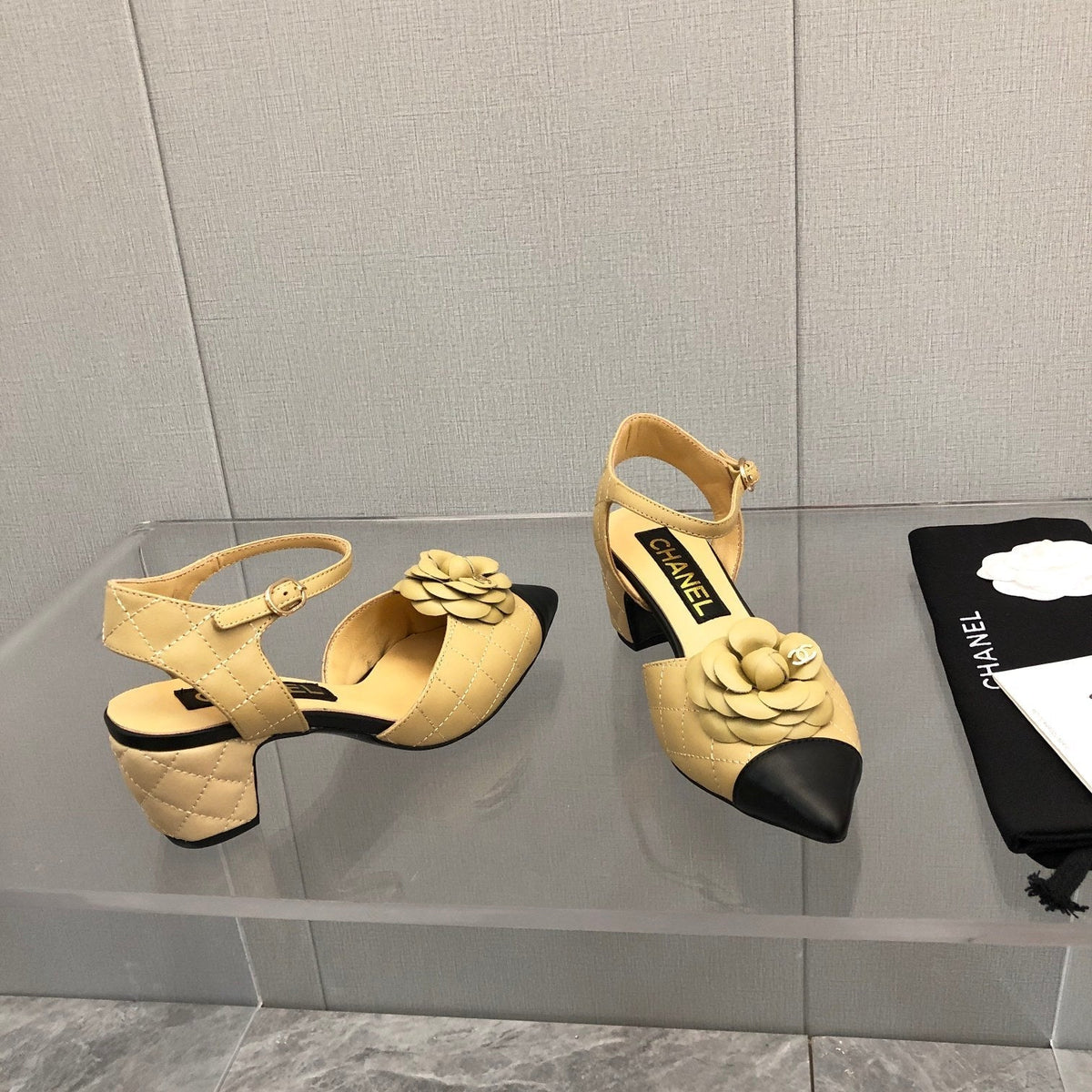 CC 25C 5CM Slingback Flats Buff Yellow Leather 213243