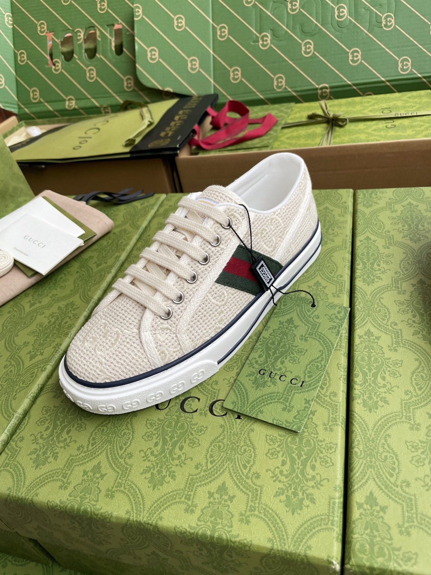 GG 26 Platform Sneaker Light Beige Monogram Canvas 632832