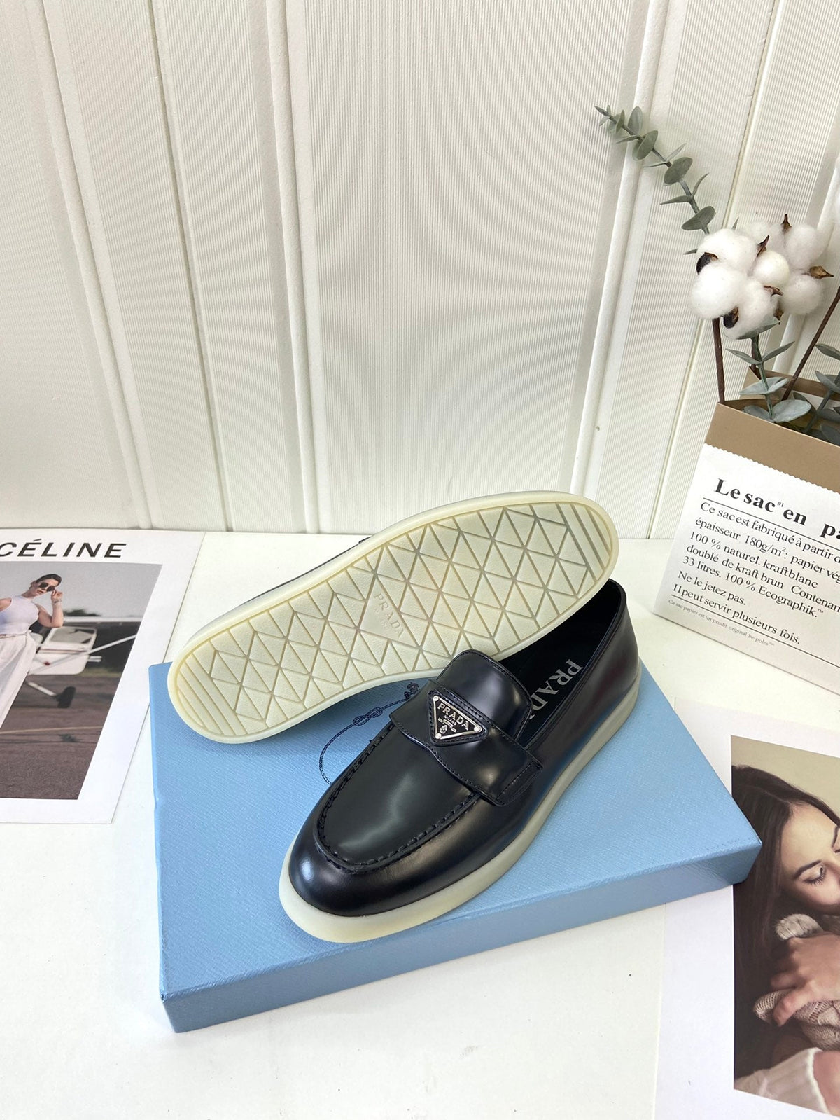 Prada Silhouette Loafers Black Leather 839211