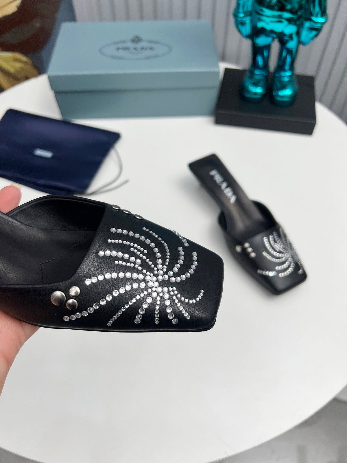 Prada 26SS Sandal 4cm Black Calfskin 680965