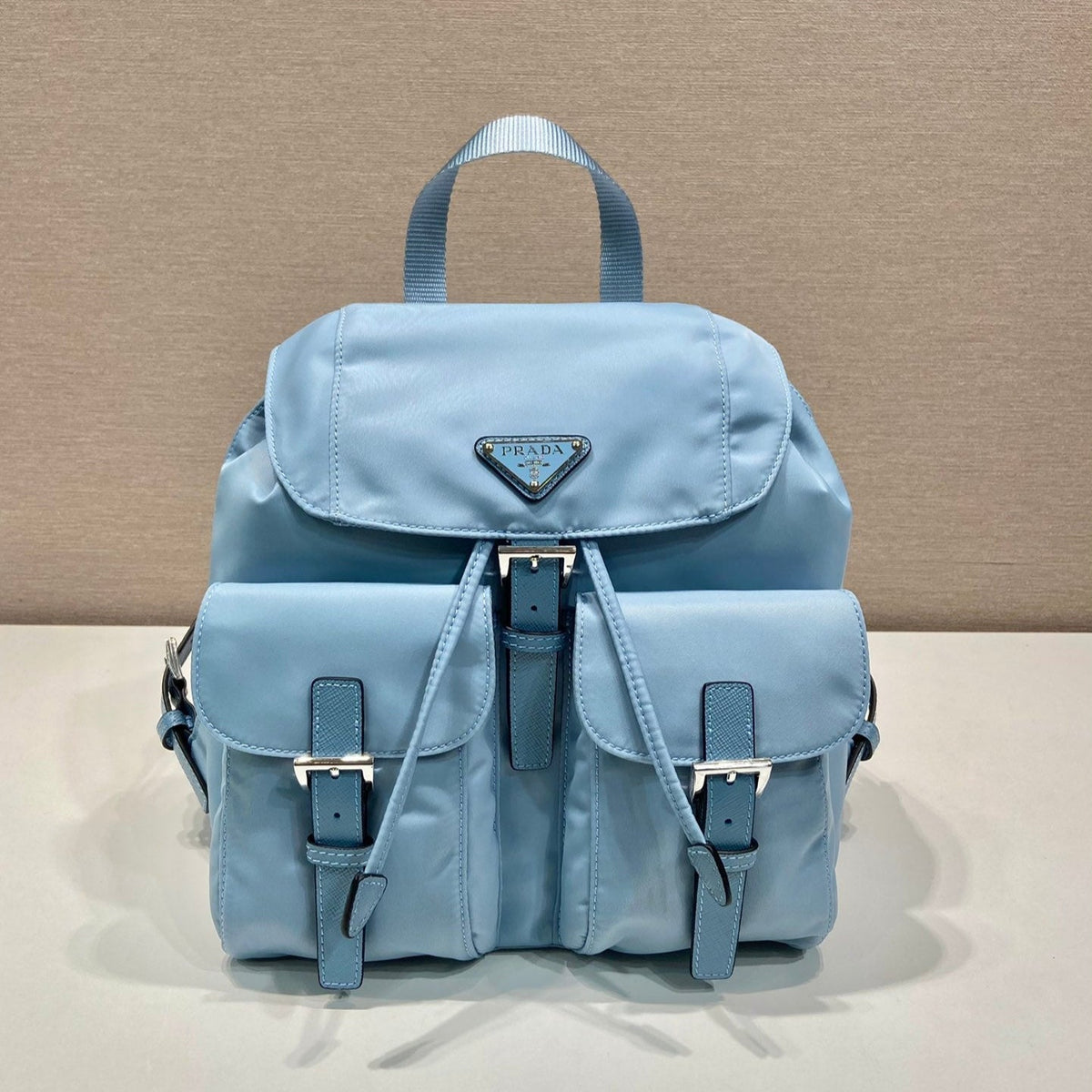Small Backpack 28 In Sky Blue Parachute Fabric