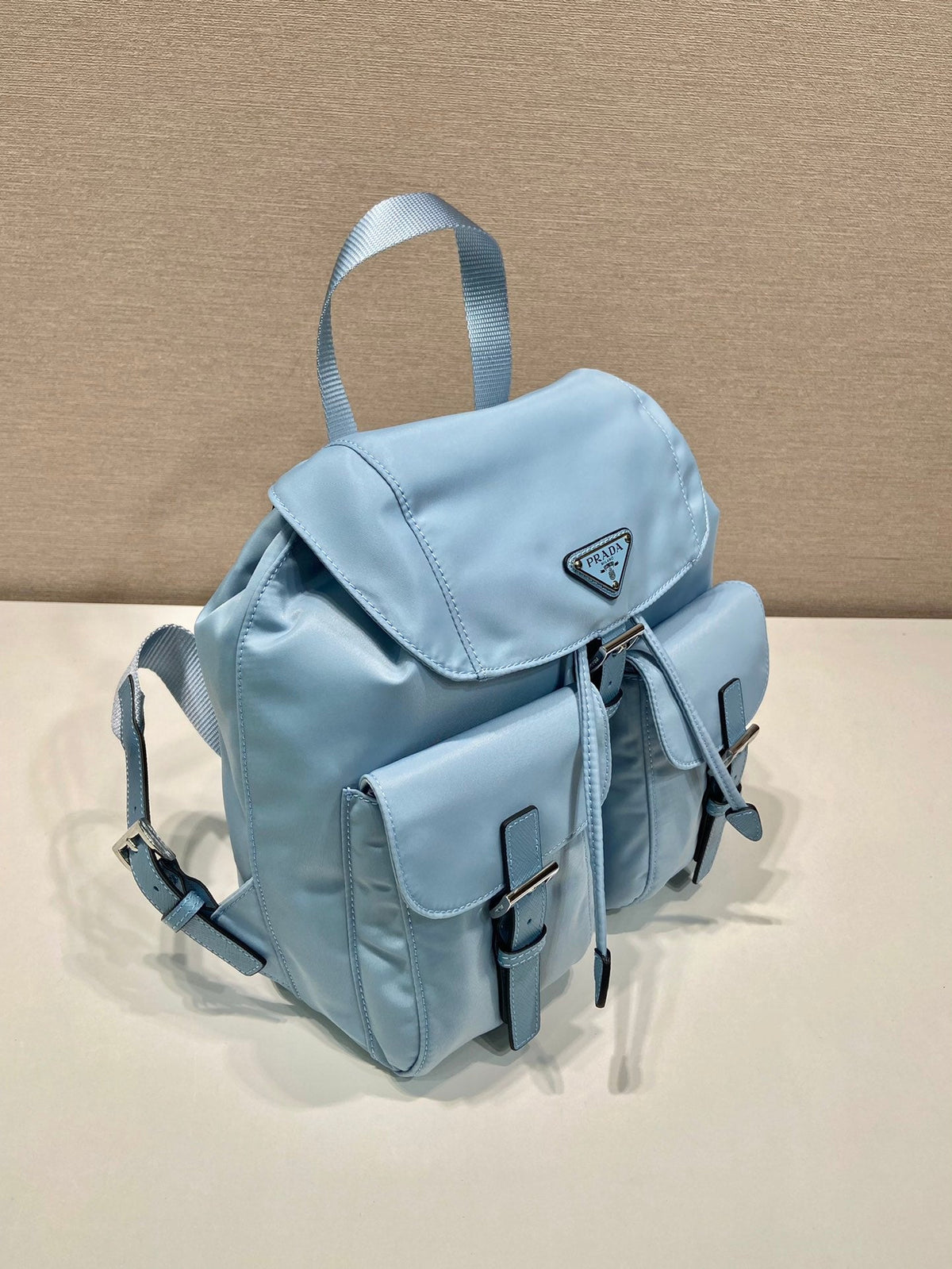 Small Backpack 28 In Sky Blue Parachute Fabric