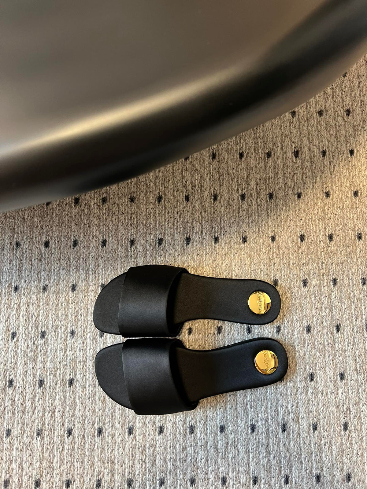 YSL Carlyle Slippers Black Satin