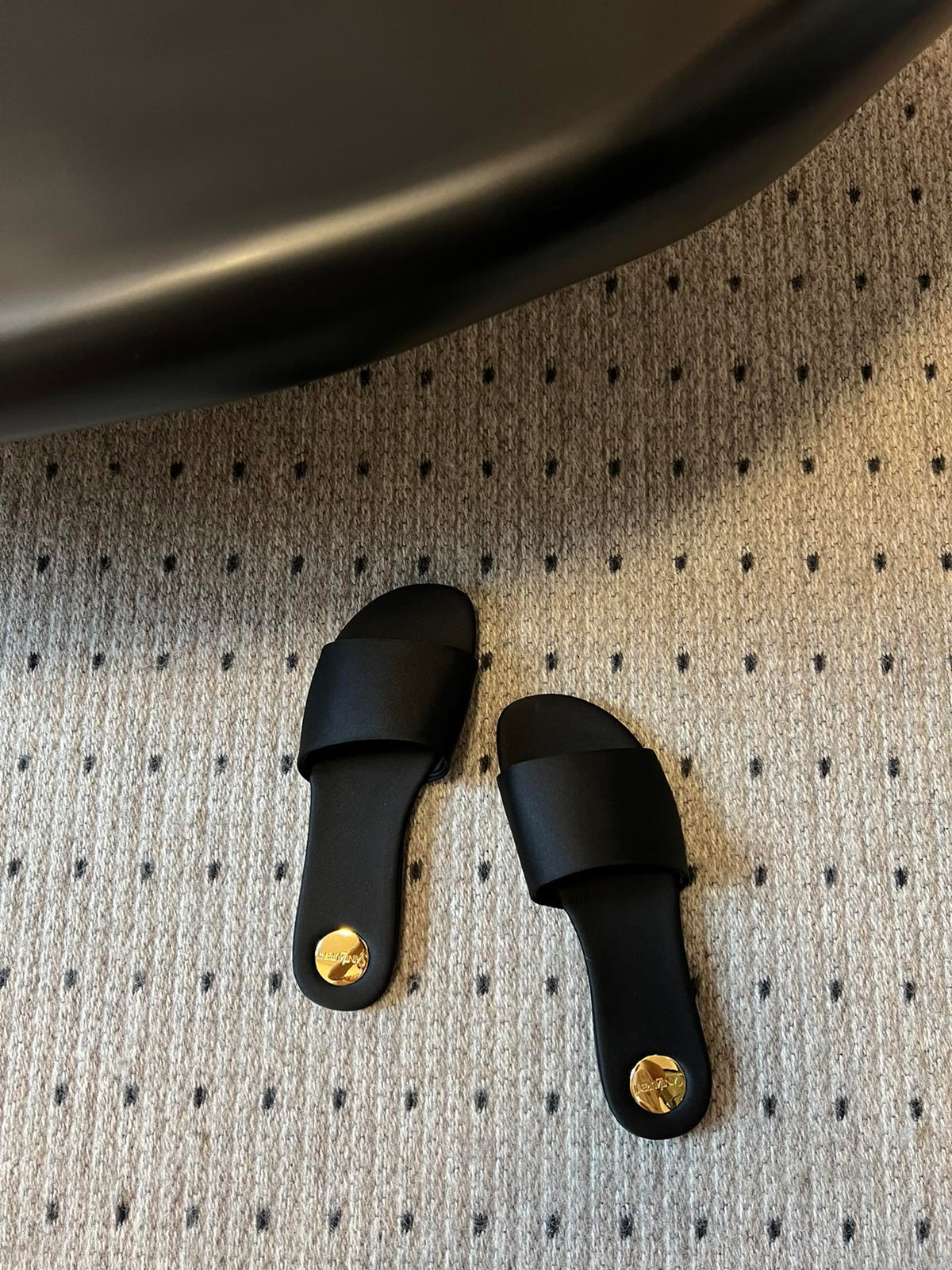 YSL Carlyle Slippers Black Satin