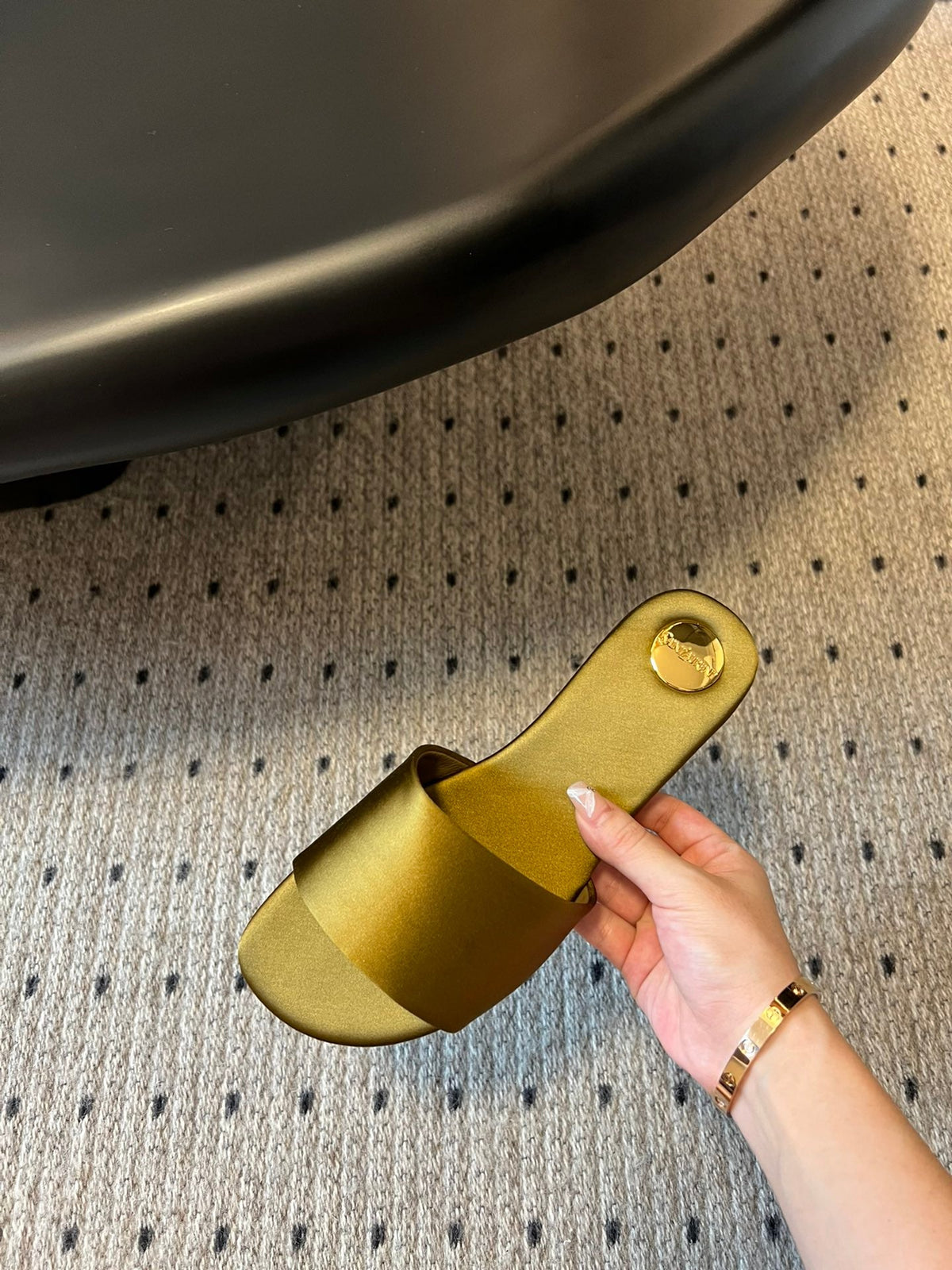 YSL Carlyle Slippers Mustard Satin