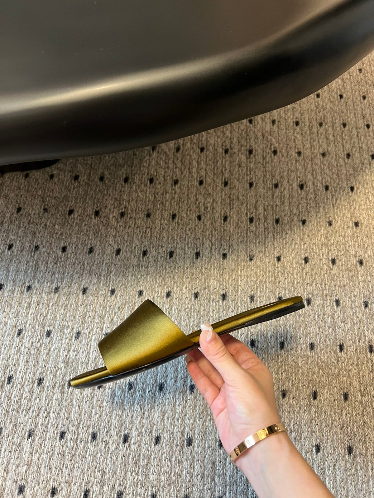 YSL Carlyle Slippers Mustard Satin