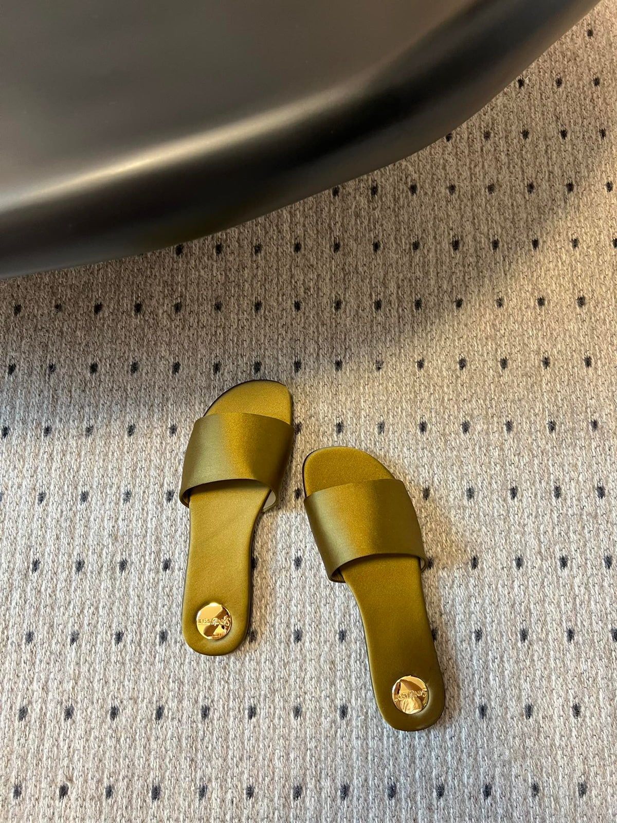 YSL Carlyle Slippers Mustard Satin