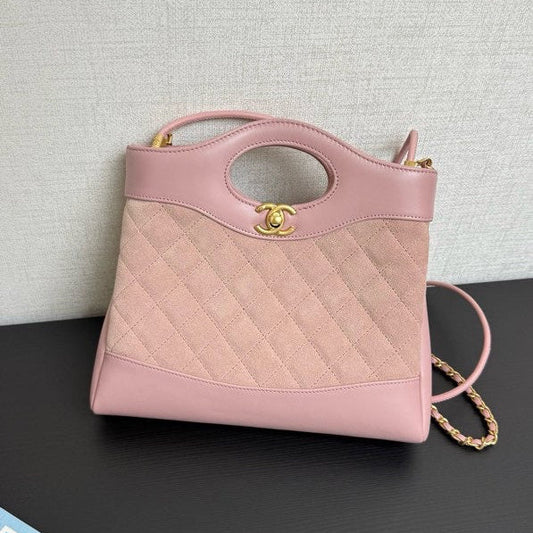 CC 31 Mini Shopping Bag 23cm Pink Suede Calfskin