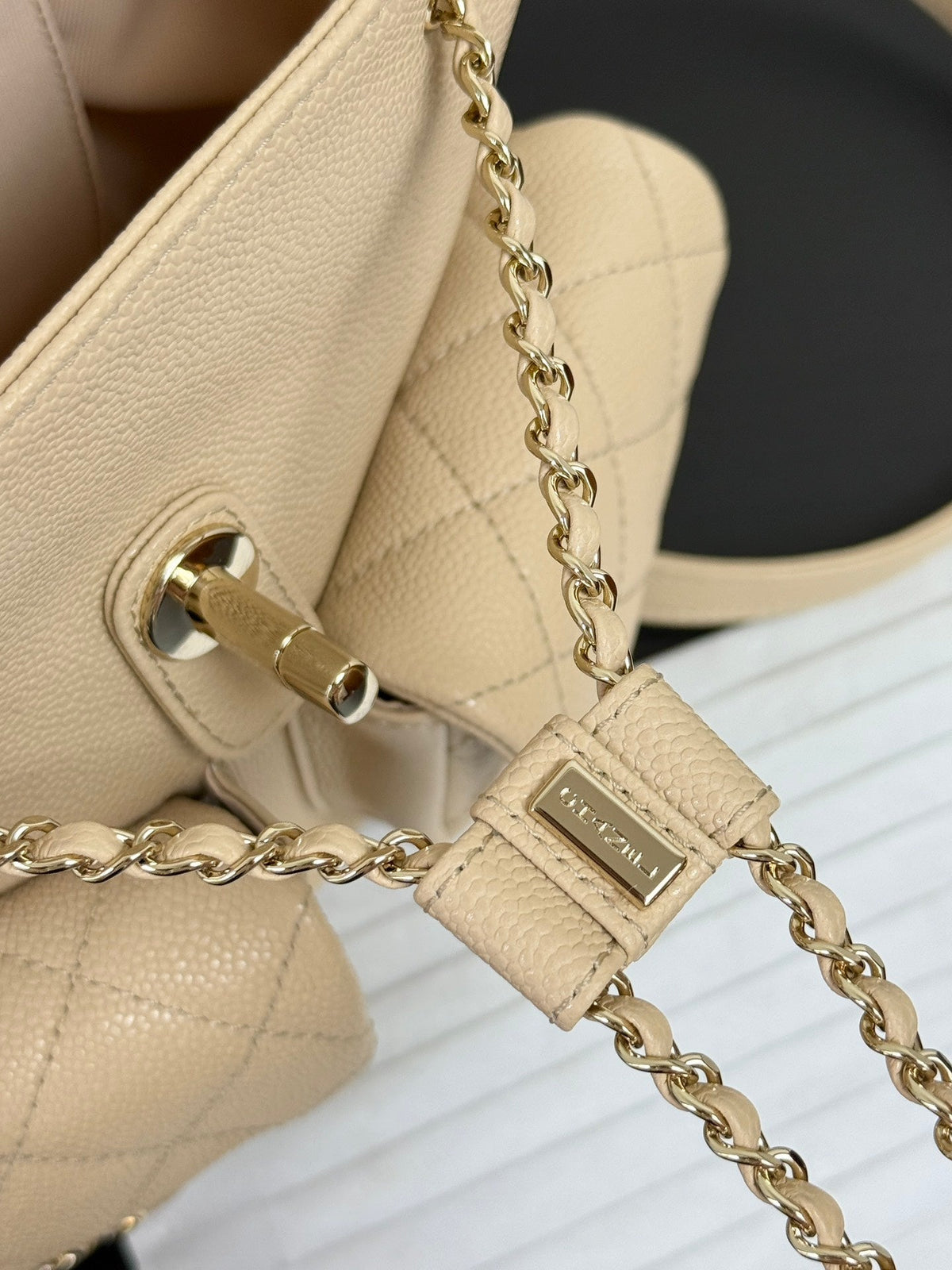 CC Mini Duma Backpack Light Beige Caviar