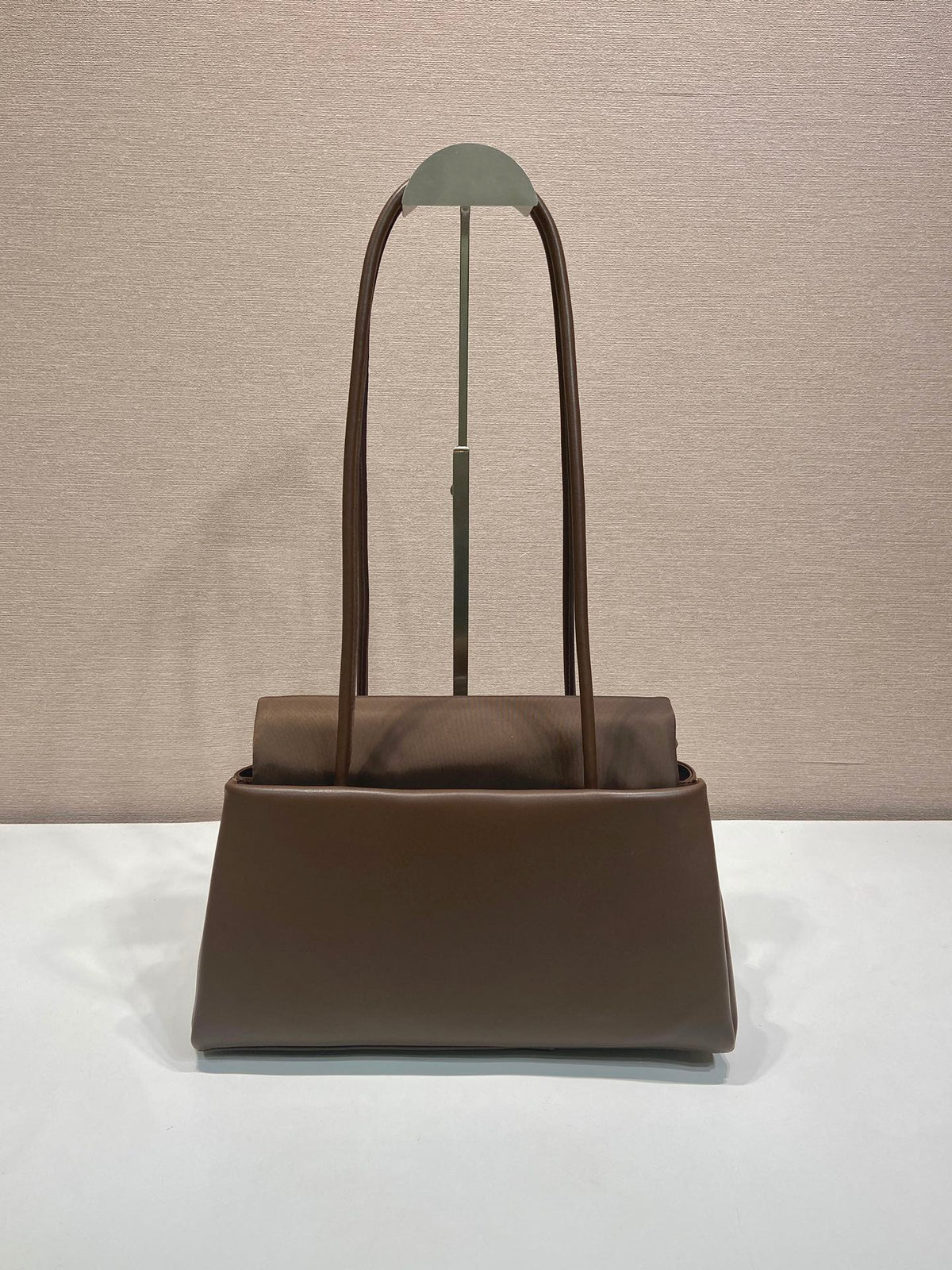 Prada Passage Medium Bag 28cm Brown Leather Re-Nylon