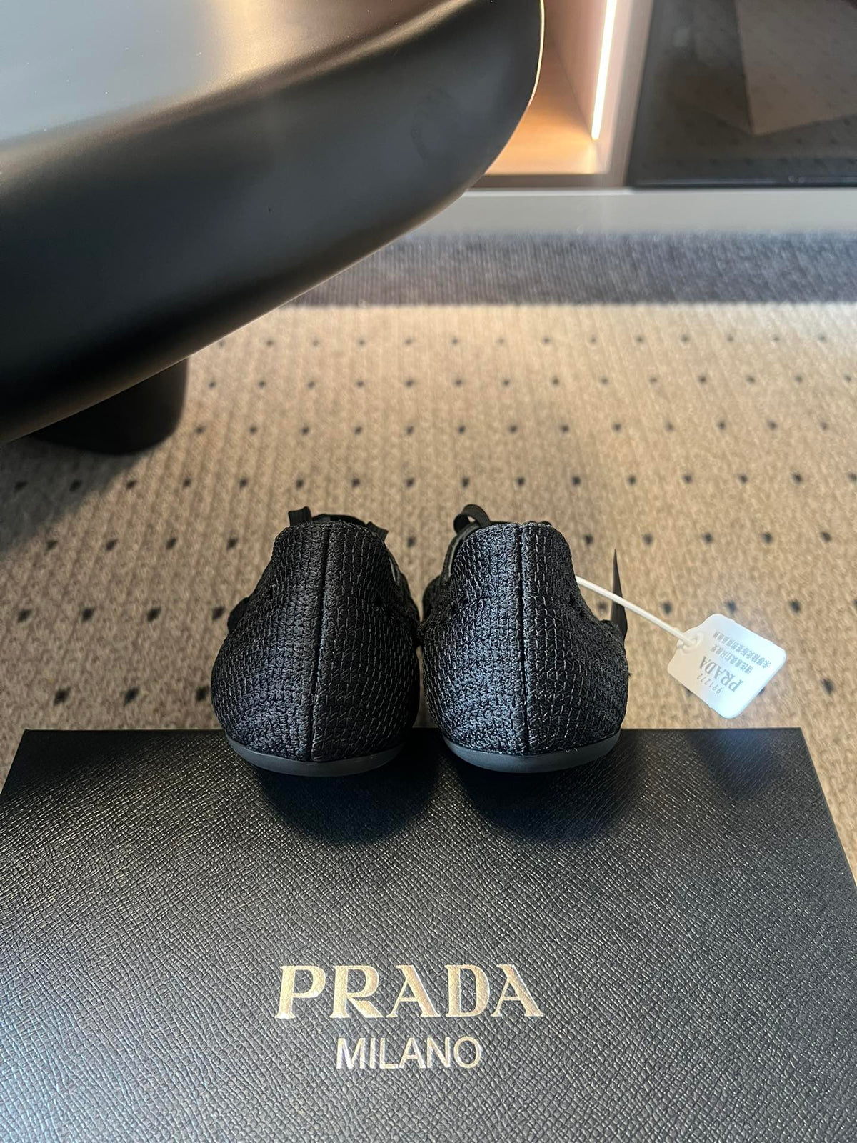 Prada 26s Collapse Sneakers Black Crochet Laced 726978