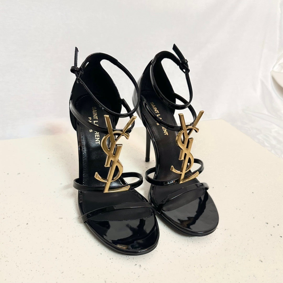 SL Cassandra 100 Sandals Black Patent Calfskin