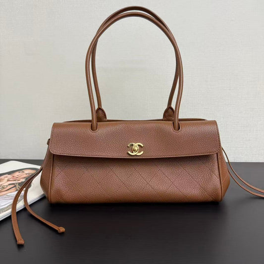 CC 26ss Small Shopping Bag 30.5cm Brown Grain Leather