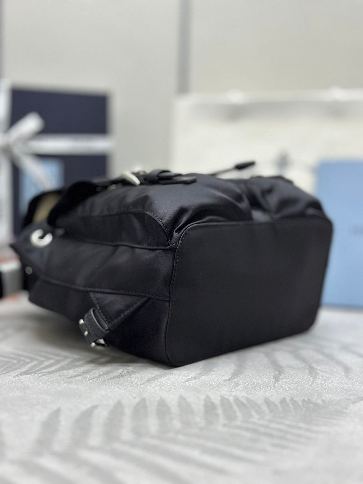 Prada 2026 Backpack 23.5cm Black Re-Nylon