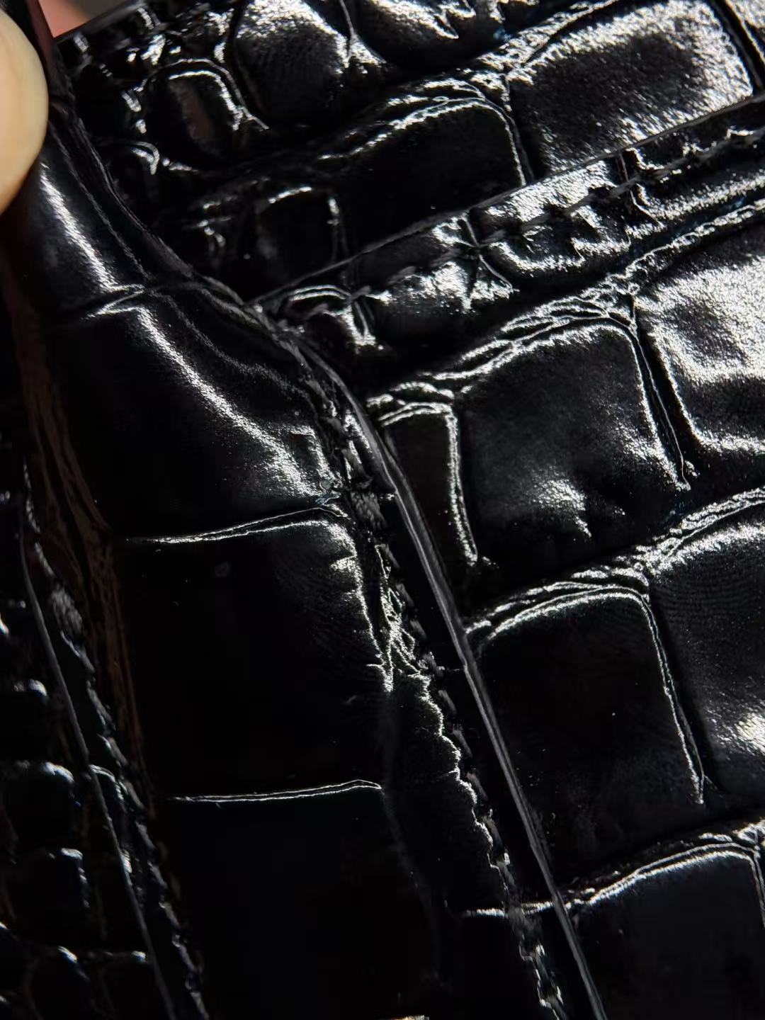 CC 2026 Small Shopping Bag 39cm Black Crocodile Embossed Calfskin GHW
