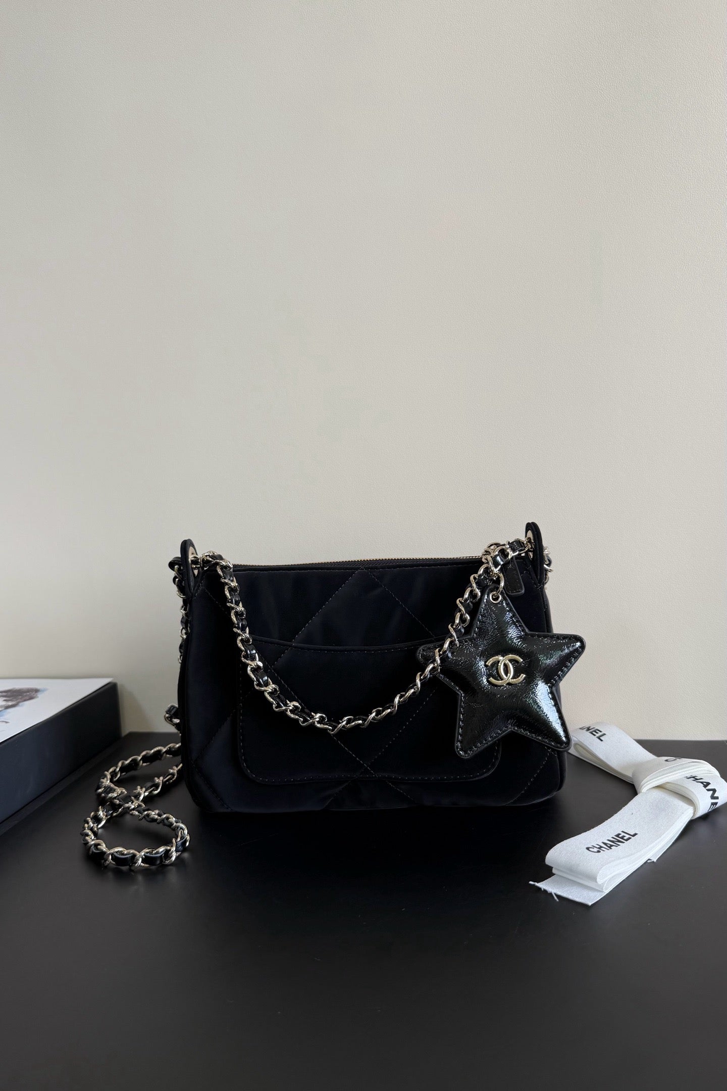 CC 25/56 Small Zipped Case Black Velvet GHW