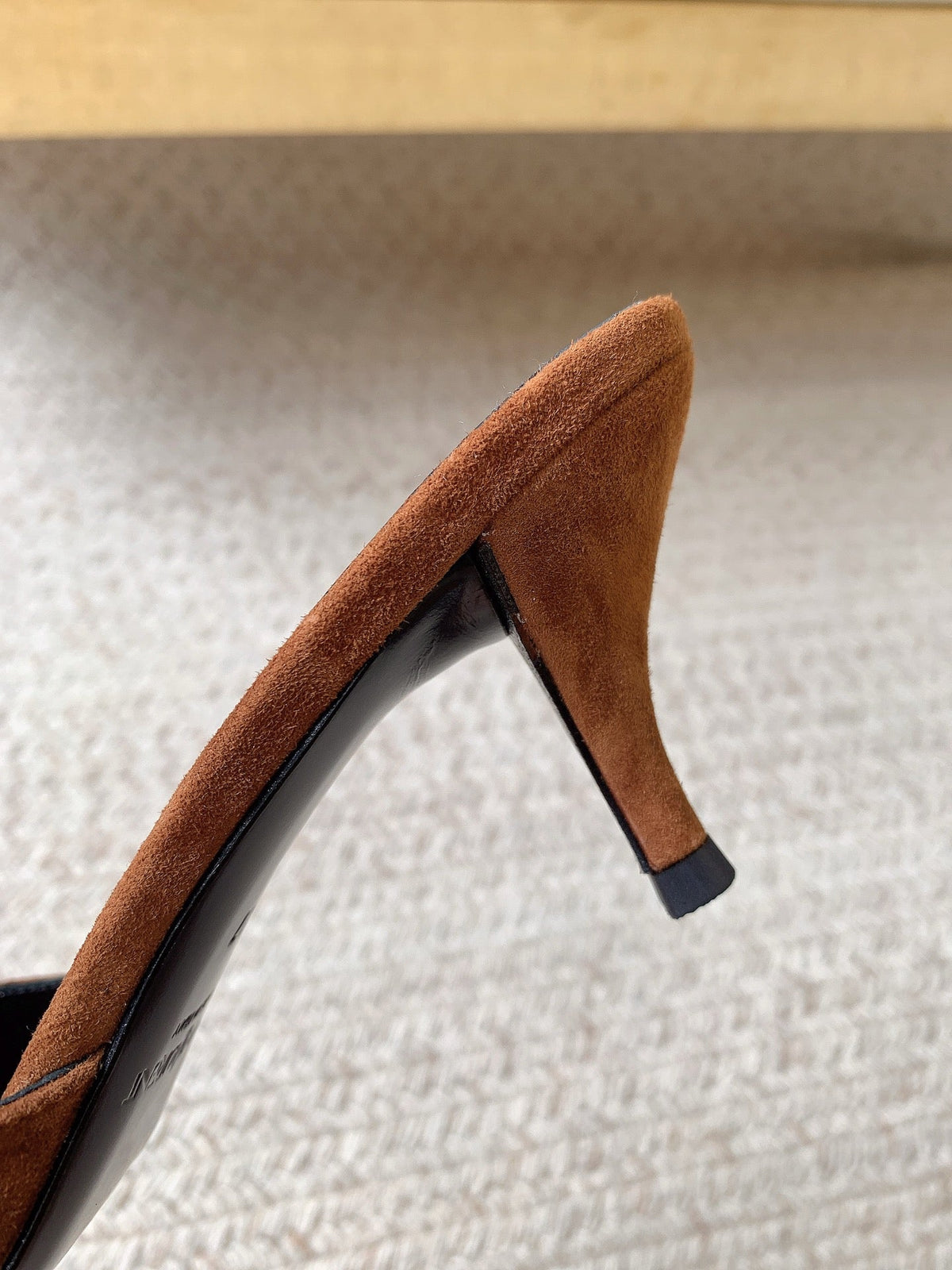 YSL Babylone Mules 6cm Coffee Brown Suede