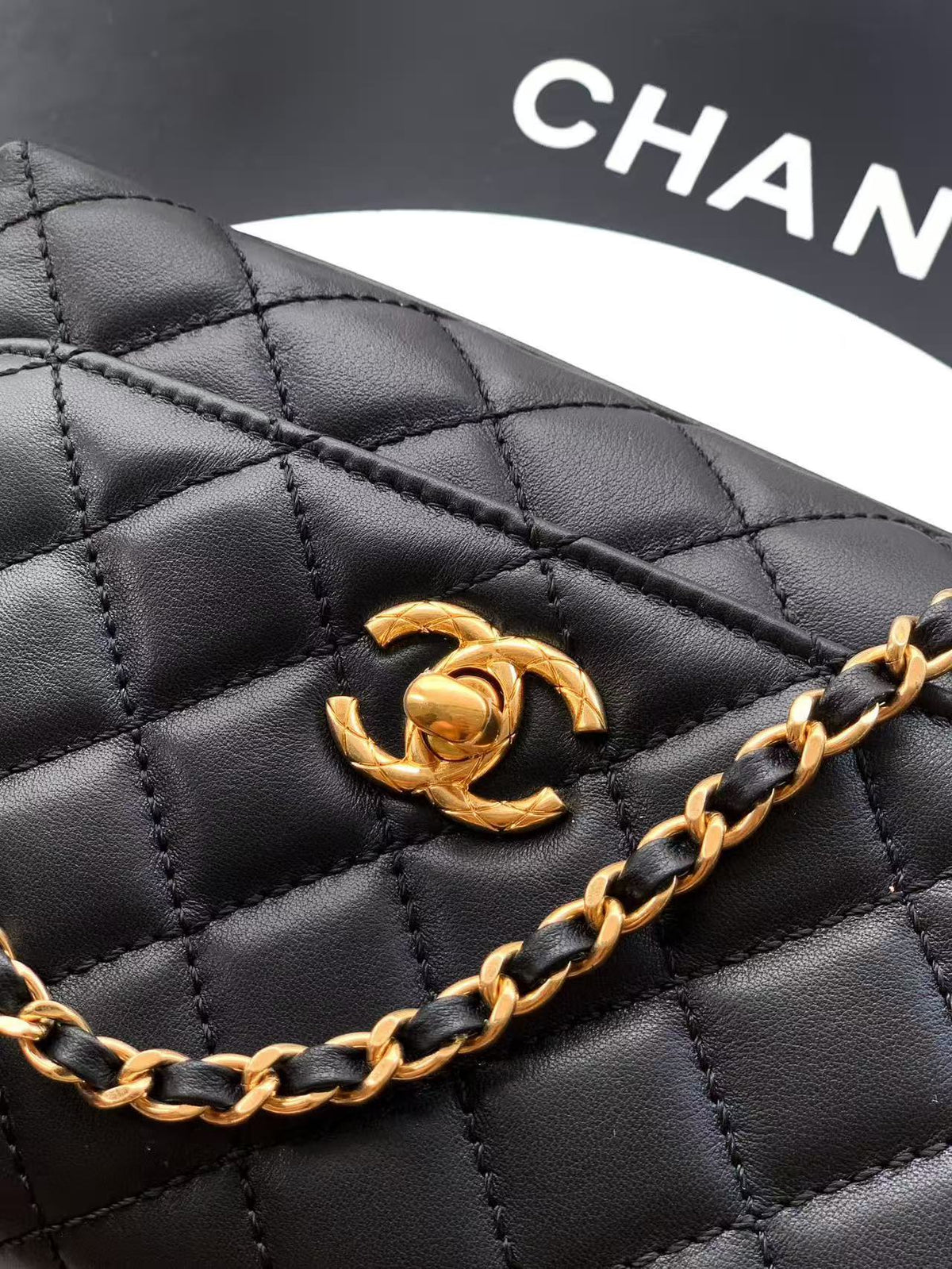 CC Mini Coco Handbag 19cm Black Calfskin