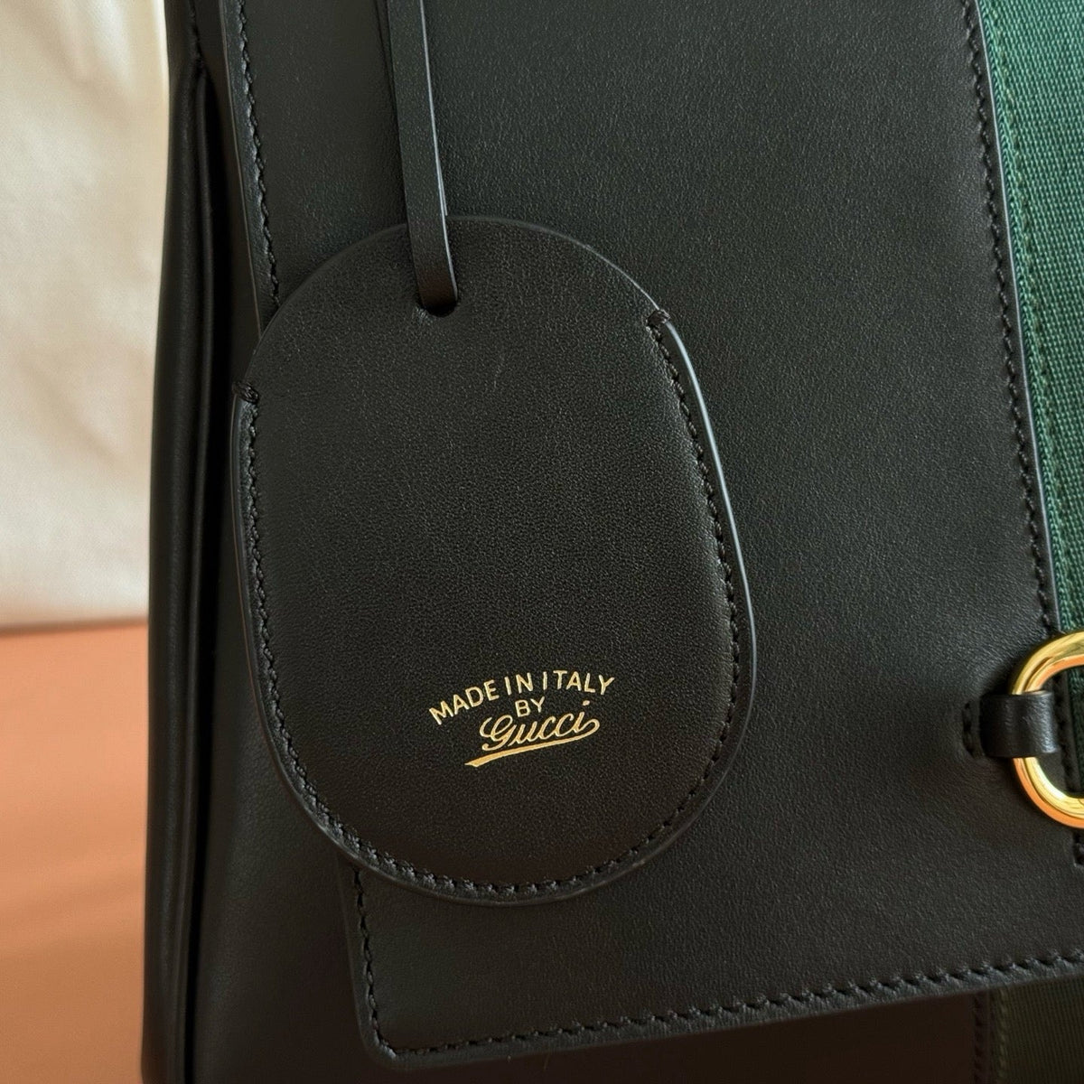 GG Paparazzo Medium Top Handle Bag 32cm Black Leather