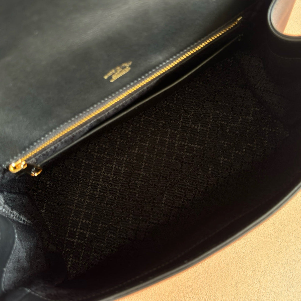GG Paparazzo Medium Top Handle Bag 32cm Black Leather