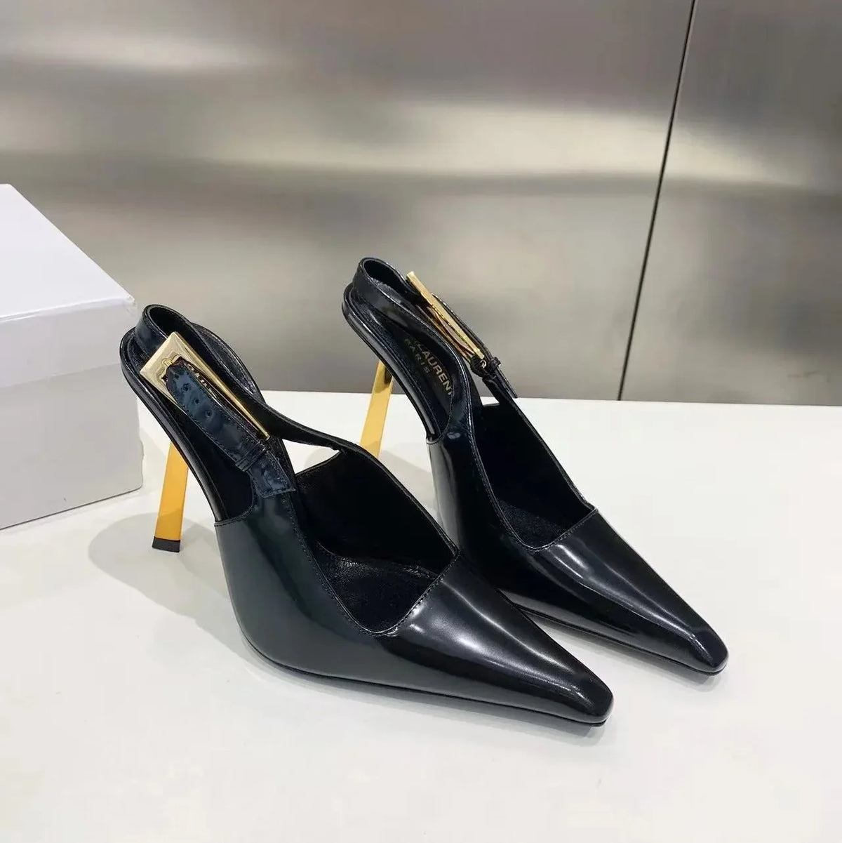YSL 2026 Lee High-heeled Slingback 10.5cm Leather