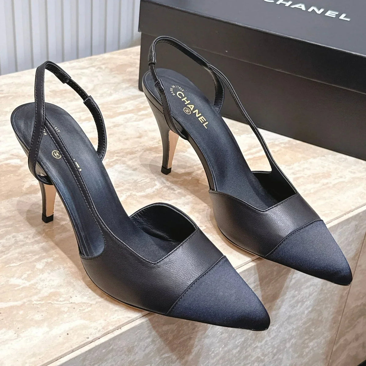 Channel 2026 Slingback 90mm Fabric Calfskin 898949