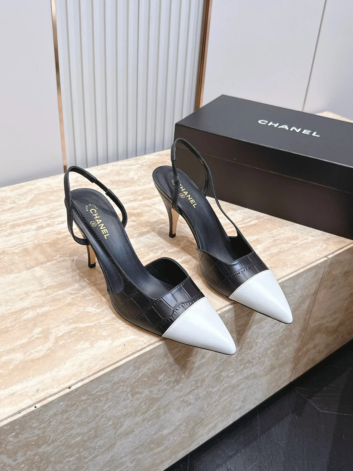 Channel 2026 Slingback 90mm Fabric Calfskin 898949
