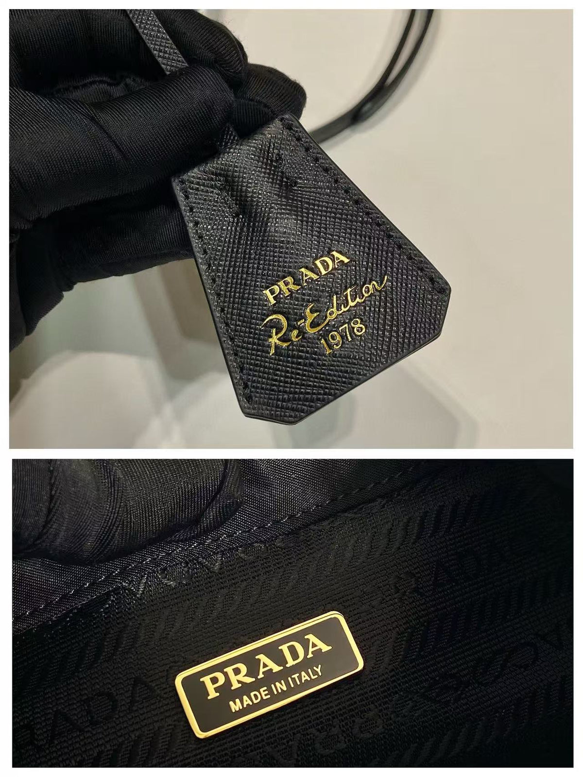 PRA bucket bag 19 black nylon fabric