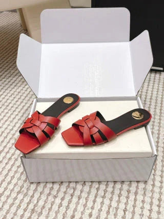 YSL 26ss Melody Stiletto Flat Slippers Calfskin