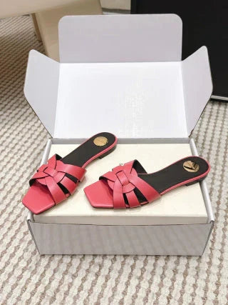 YSL 26ss Melody Stiletto Flat Slippers Calfskin