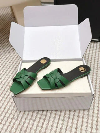 YSL 26ss Melody Stiletto Flat Slippers Calfskin