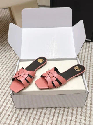 YSL 26ss Melody Stiletto Flat Slippers Calfskin