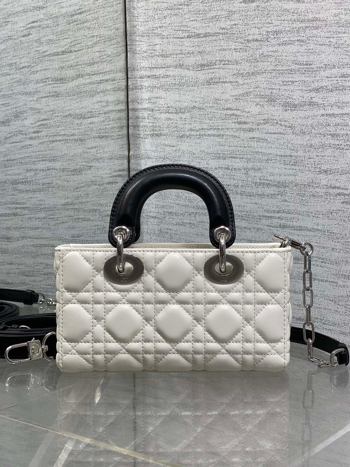 Dior 2026 Bow Lady D-Joy Black mix White Cannage Lambskin 286573